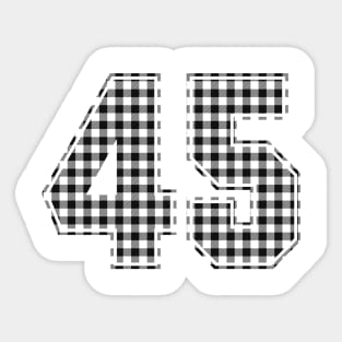 Plaid Number - 45 - Dark Sticker